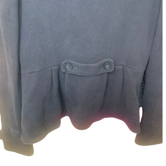 Free People Jacket 8 Black Womens Lapels Cropped Long Sleeve Preppy Minimalist - Picture 6 of 10